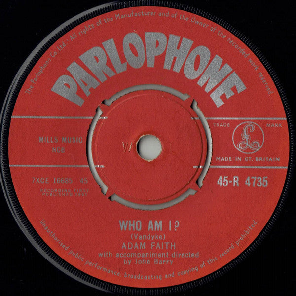 Adam Faith : Who Am I ? / This Is It (7", Single)