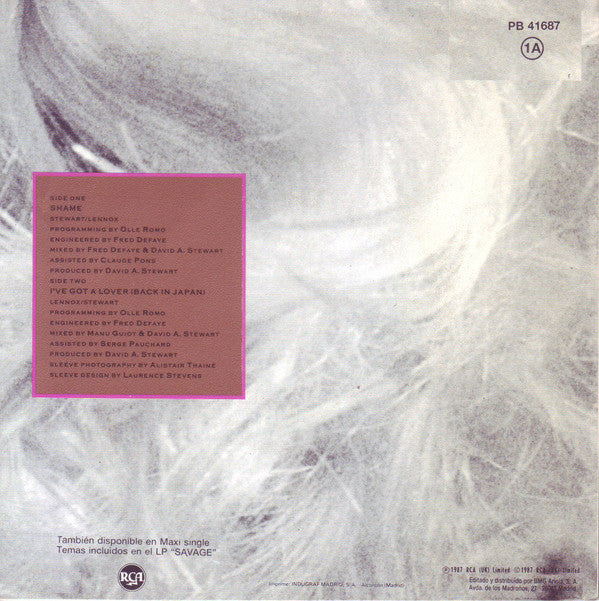 Eurythmics : Shame (7", Single)
