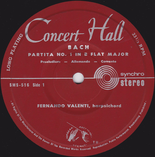 Johann Sebastian Bach, Fernando Valenti : Partita Nr. 1 In B-Dur (7", Single)