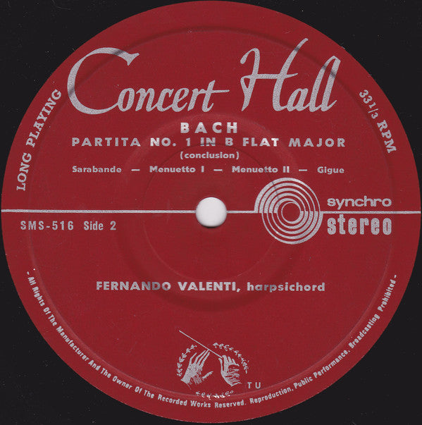 Johann Sebastian Bach, Fernando Valenti : Partita Nr. 1 In B-Dur (7", Single)