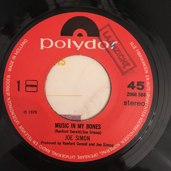 Joe Simon : Music In My Bones / Fire Burning (7", Single)