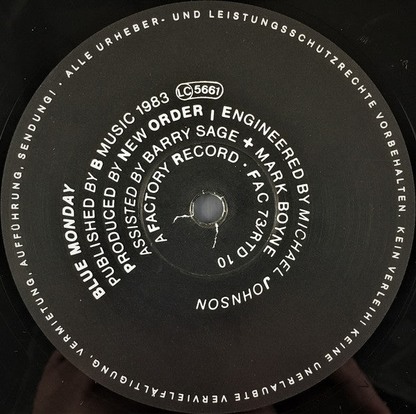 New Order : Blue Monday (12", Single, Son)