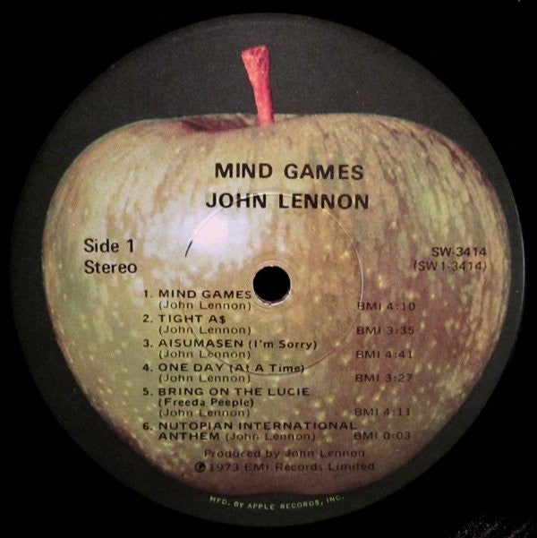 John Lennon : Mind Games (LP, Album, Win)