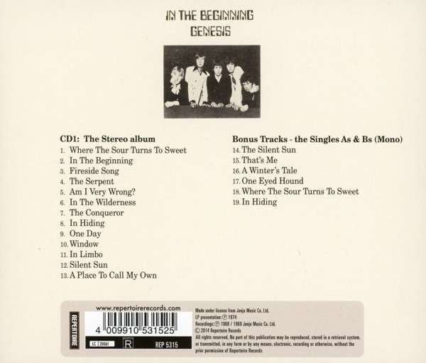 Genesis : In The Beginning (CD, Album, Mono, RE, RM)