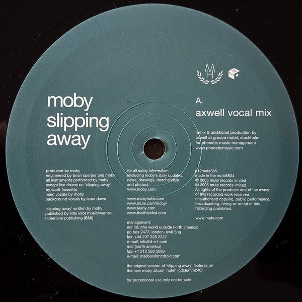 Moby : Slipping Away (2x12", Promo)