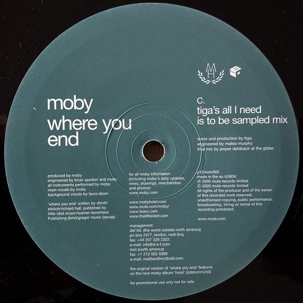 Moby : Slipping Away (2x12", Promo)