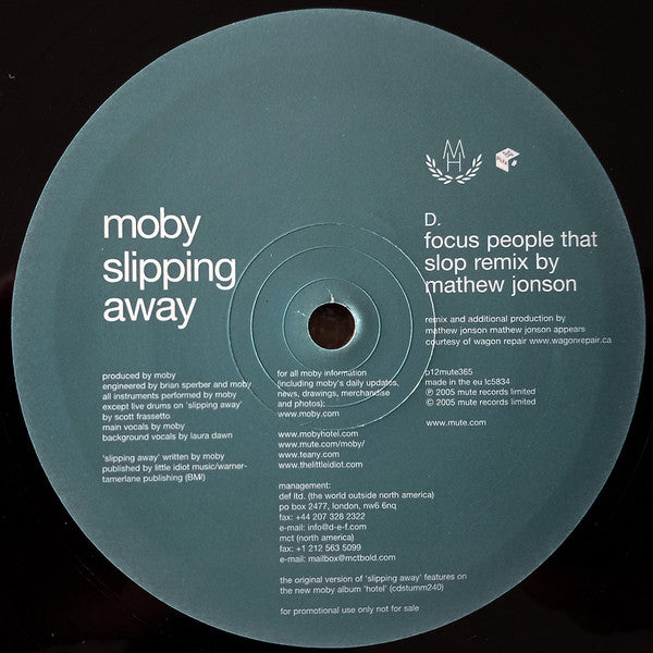 Moby : Slipping Away (2x12", Promo)