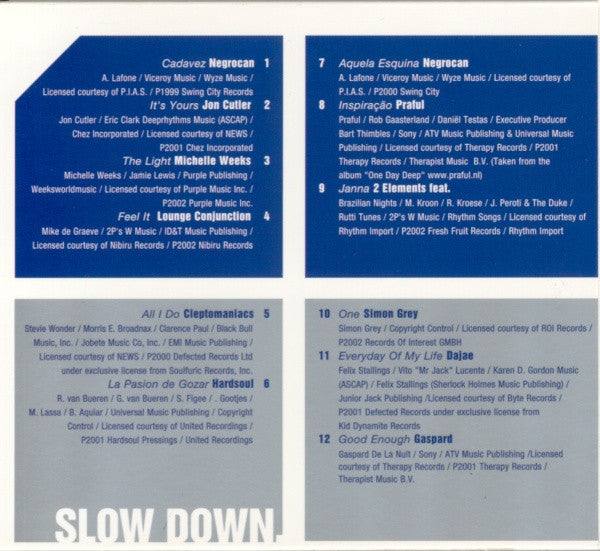 Various : Slow Down. Pleasure Up. (2xCD, Mixed, Promo)