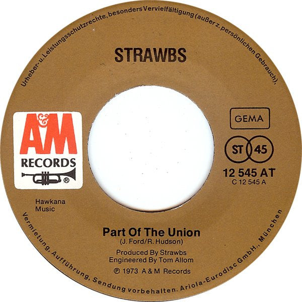 Strawbs : Part Of The Union / New World (7", Single)