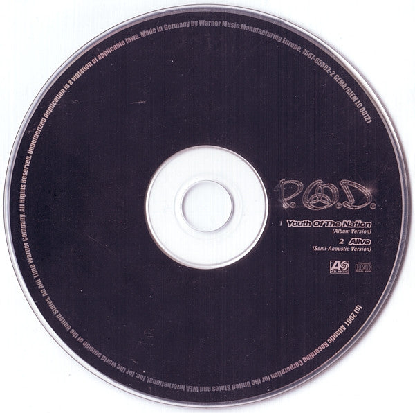 P.O.D. : Youth Of The Nation (CD, Single)