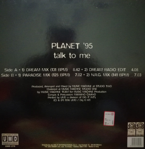 Planet '95 : Talk To Me (12")