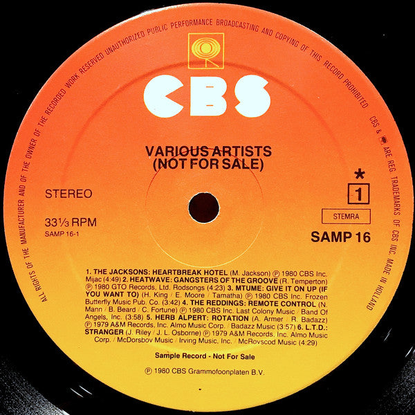 Various : Various Artists (Not For Sale) (LP, Comp)