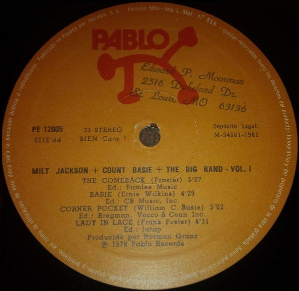 Milt Jackson + Count Basie Big Band : Milt Jackson + Count Basie + The Big Band Vols. 1 + 2 (2xLP, Comp)