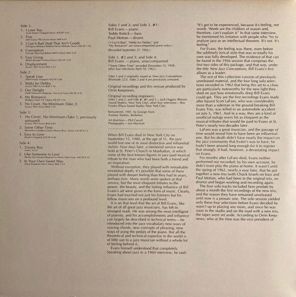 Bill Evans : Conception (2xLP)