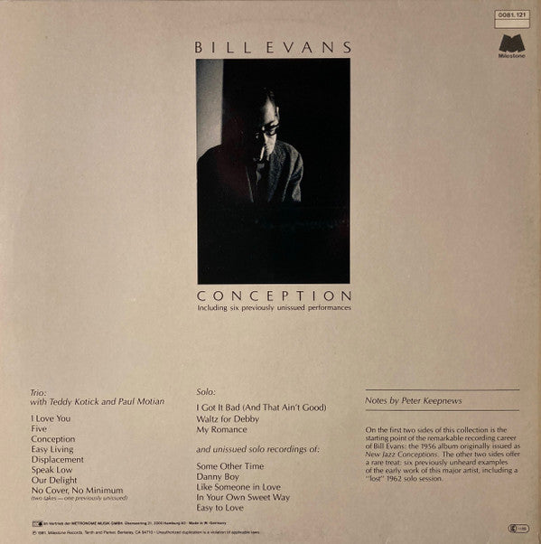 Bill Evans : Conception (2xLP)
