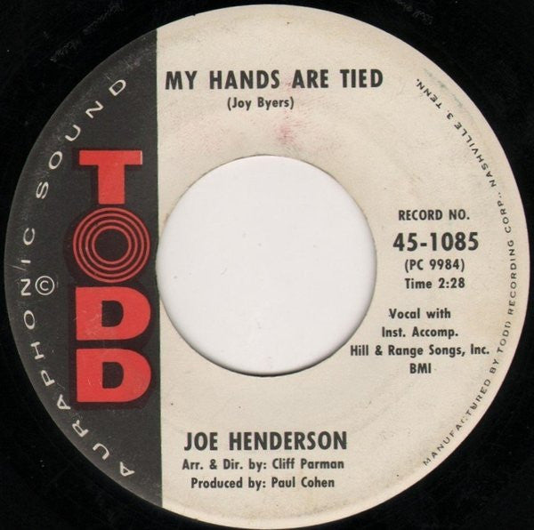 Joe Henderson (2) : Love Me Sweet / My Hands Are Tied (7")