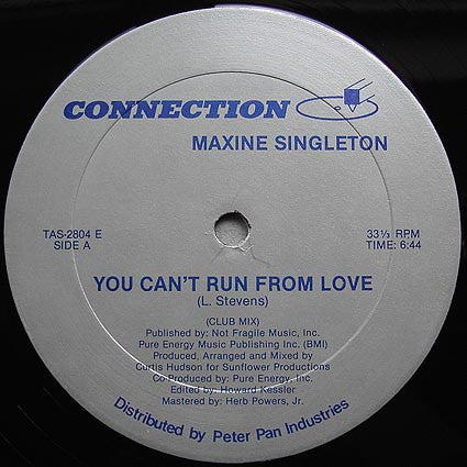 Maxine Singleton : You Can't Run From Love (12")