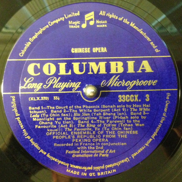 Official Ensemble Of The Chinese People's Republic : Chinese Opera (LP, Mono)