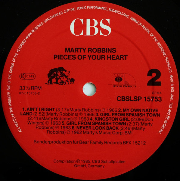 Marty Robbins : Pieces Of Your Heart (LP, Comp, Mono)