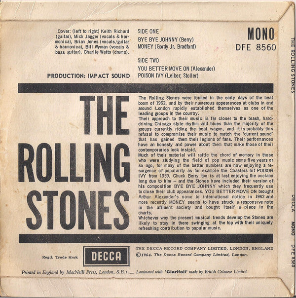 The Rolling Stones : The Rolling Stones (7", EP, Mono)