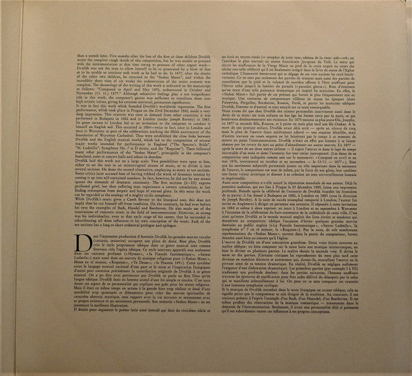 Antonín Dvořák - Stefania Woytowicz ‧ Věra Soukupová ‧ Ivo Žídek ‧ Kim Borg - The Czech Philharmonic Orchestra ‧ Václav Smetáček : Stabat Mater (2xLP, RP, Aut)