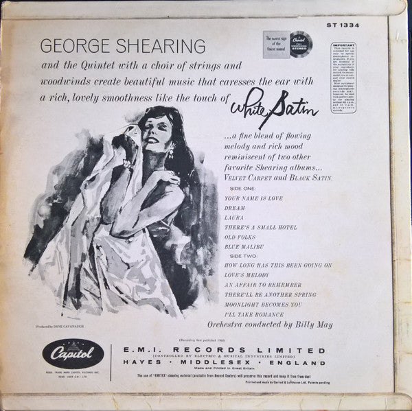 The George Shearing Quintet And Billy May And His Orchestra : White Satin (LP, Album)