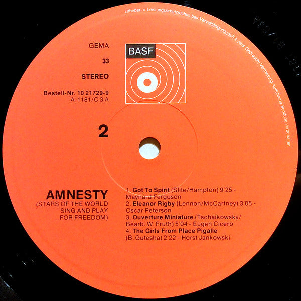Various : Amnesty • Stars Of The World Sing And Play For Freedom (LP, Comp)