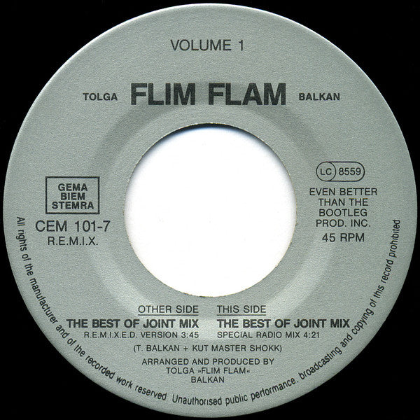 Tolga "Flim Flam" Balkan : The Best Of Joint Mix (Volume 1) (7", Single)