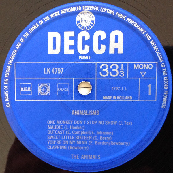 The Animals : Animalisms (LP, Album, Mono)