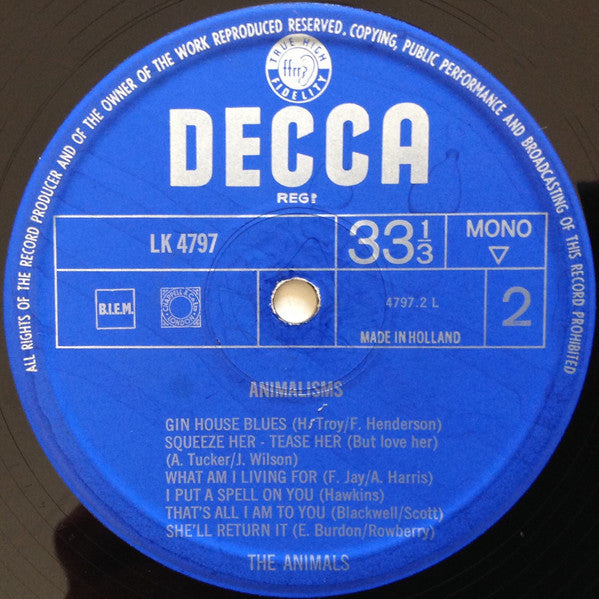 The Animals : Animalisms (LP, Album, Mono)