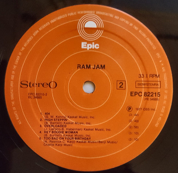Ram Jam : Ram Jam (LP, Album)