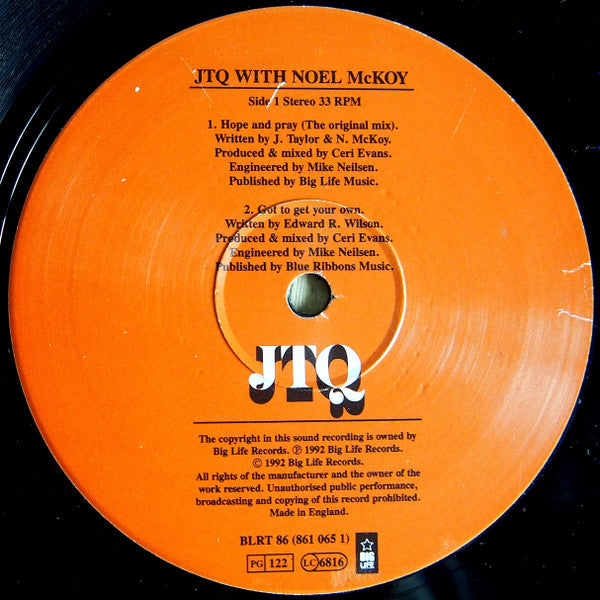 The James Taylor Quartet With Noel McKoy : Hope & Pray (12", Single)