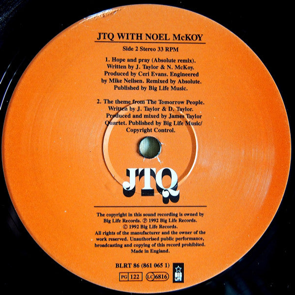 The James Taylor Quartet With Noel McKoy : Hope & Pray (12", Single)