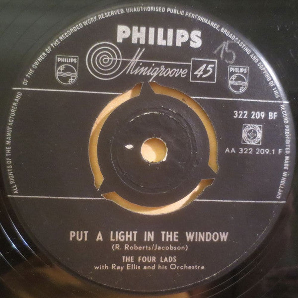 The Four Lads With Ray Ellis And His Orchestra : Put A Light In The Window (7", Mono)