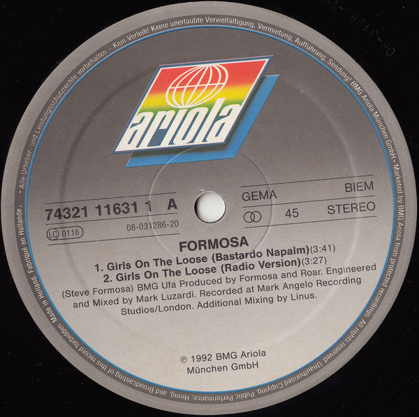 Formosa : Girls On The Loose (12", Maxi)