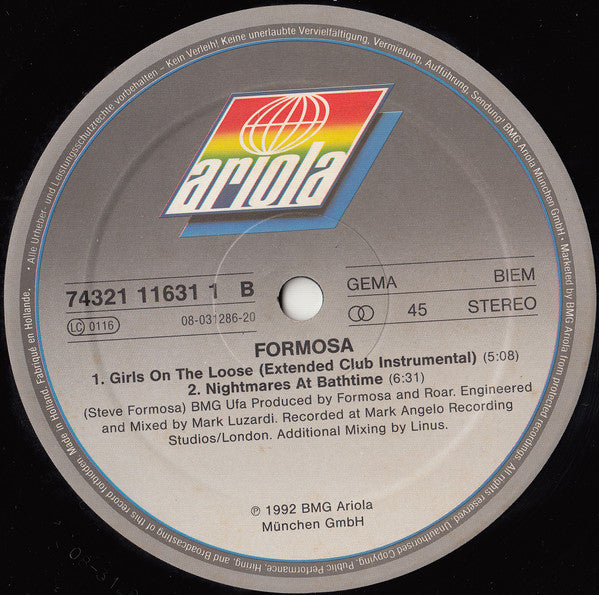 Formosa : Girls On The Loose (12", Maxi)