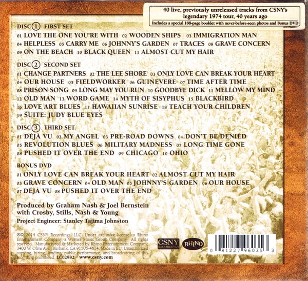 Crosby, Stills, Nash & Young : CSNY 1974 (3xCD + DVD-V + Box)