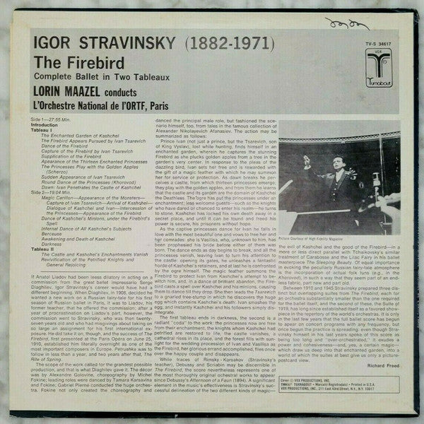 Igor Stravinsky / Lorin Maazel, Orchestre National De France : The Firebird (Complete Ballet In Two Tableaux) (LP, Album)