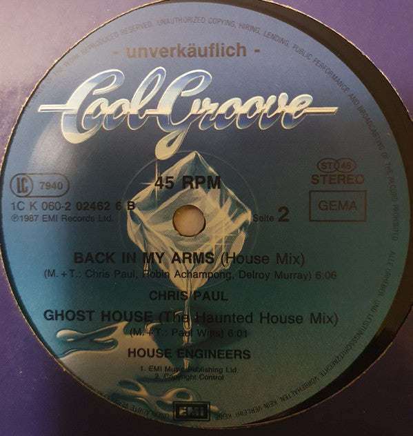 Chris Paul / House Engineers : Back In My Arms In The Ghost House (12")