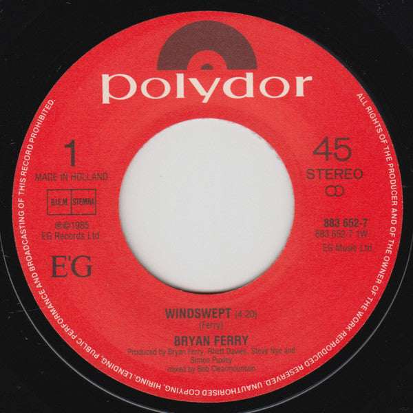 Bryan Ferry : Windswept (7", Single)