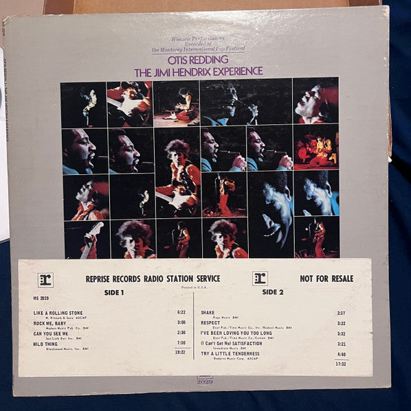Otis Redding / The Jimi Hendrix Experience : Historic Performances Recorded At The Monterey International Pop Festival (LP, Album, Promo)