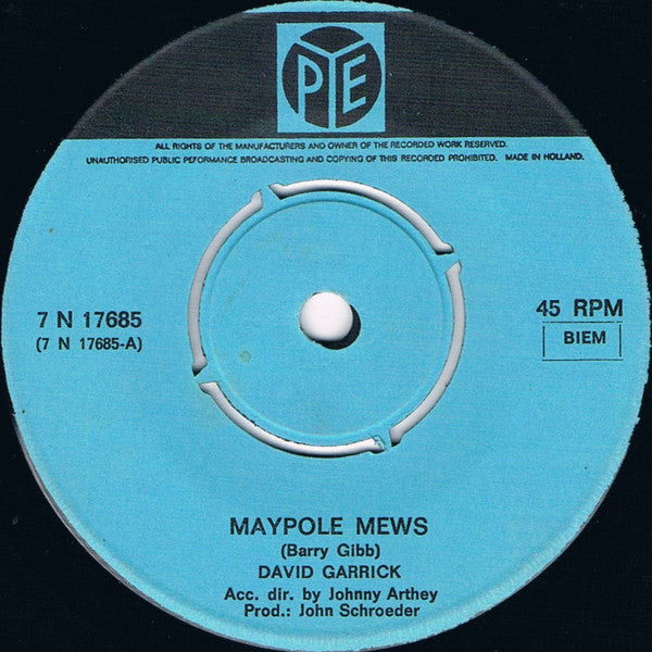 David Garrick : Maypole Mews (7", Single)