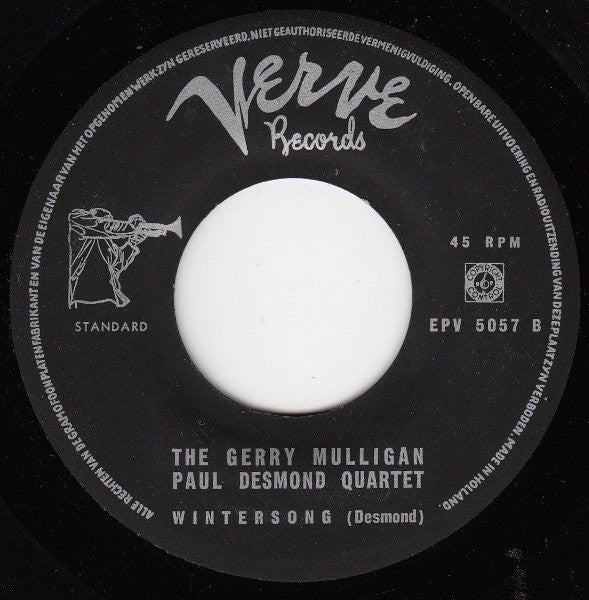 Gerry Mulligan - Paul Desmond Quartet : Standstill (7", EP)