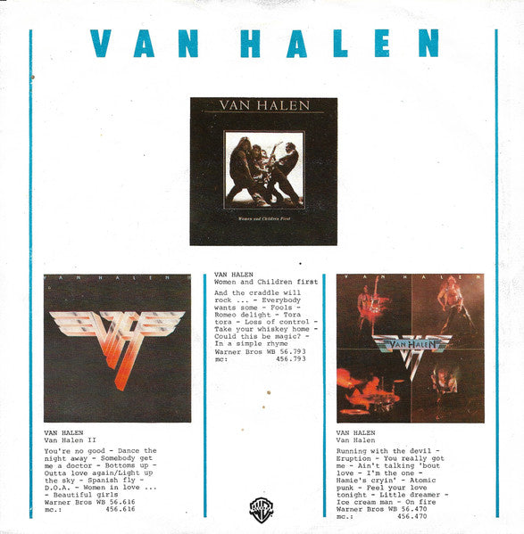Van Halen : Runnin' With The Devil / You Really Got Me (7", Single)