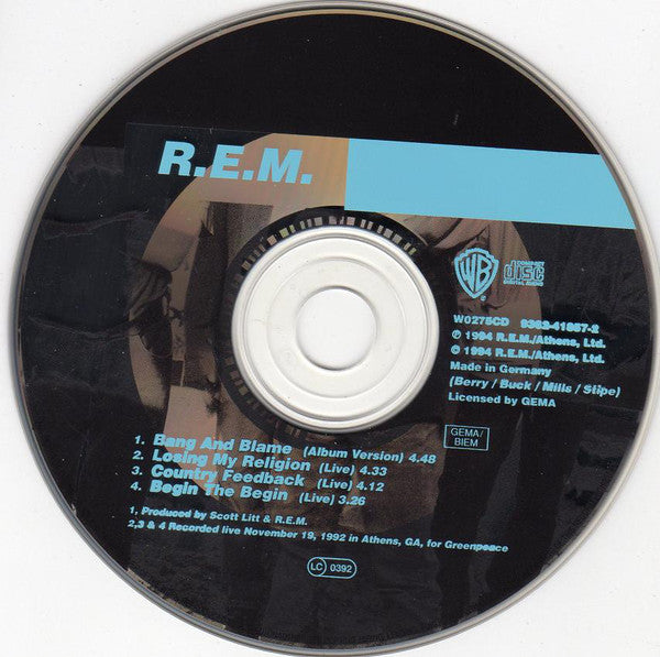 R.E.M. : Bang And Blame (CD, Single)