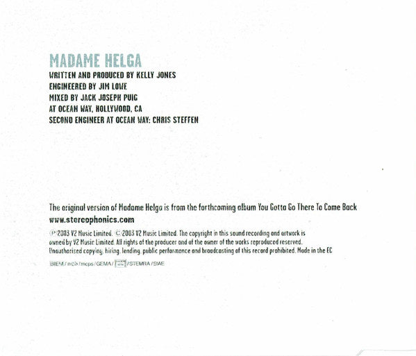 Stereophonics : Madame Helga (CD, Single, Promo)