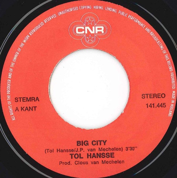 Tol Hansse : Big City (7", Single)