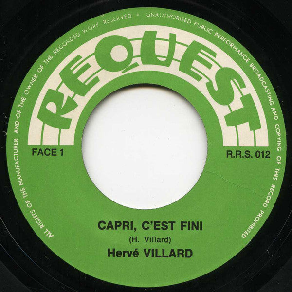 Hervé Vilard, Johnny Hallyday : Capri C'est Fini / Pour Moi La Vie Va Commencer / A Plein Cœur (7")