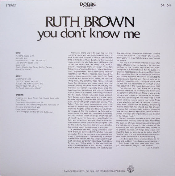 Ruth Brown : You Don't Know Me (LP, Album)