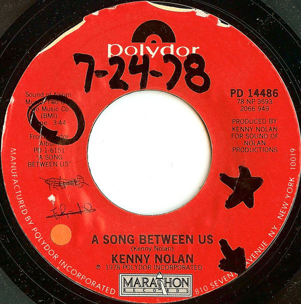 Kenny Nolan : A Song Between Us (7", Single, Styrene)